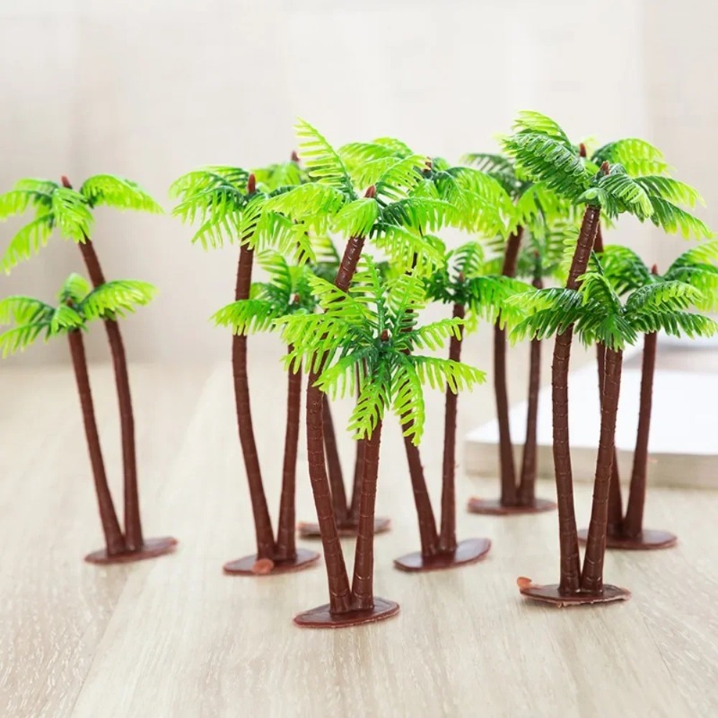 Planted Aquarium With Fish - 10/20/30/40/50 Stuks Boomdecoratie Kokosnoot Miniatuurplanten Palmen